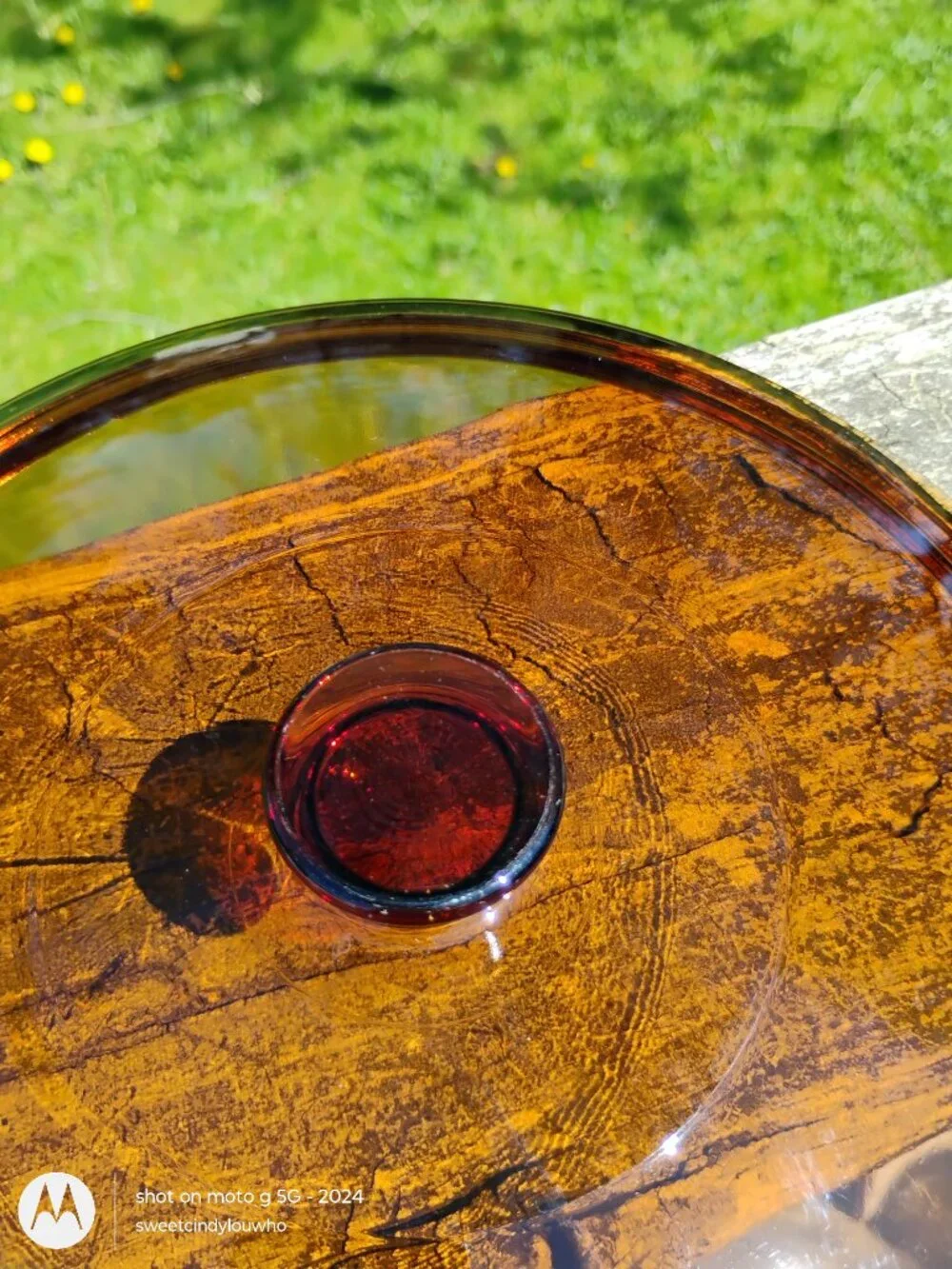 glass casserole dish LID only Anchor Hocking Fire-King Harvest amber vintage